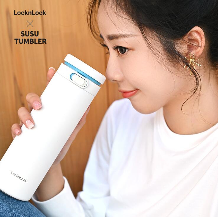 LHC3274WHT  樂扣樂扣 柔光彈跳蓋430mL（白）