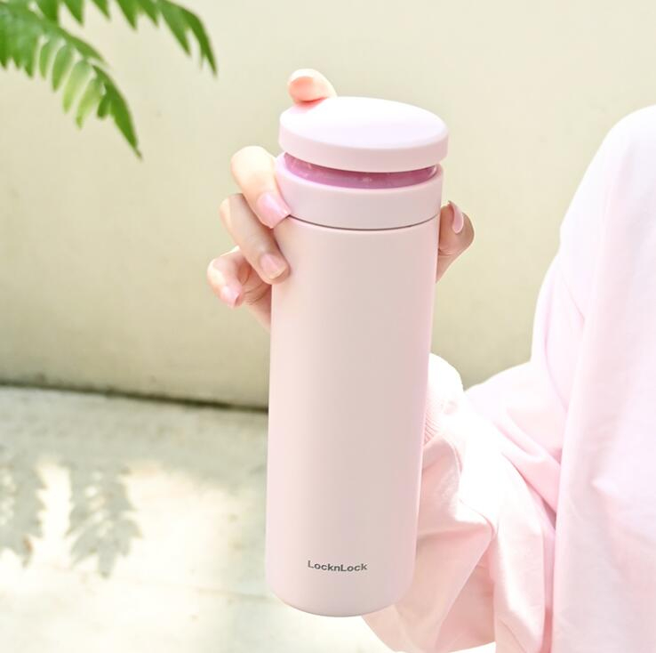 LHC4287PIK 樂(lè)扣樂(lè)扣 柔光旋蓋440mL（粉）