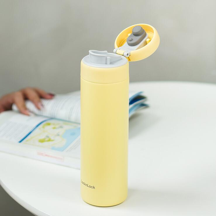 LHC3290YEL 樂(lè)扣樂(lè)扣立立推蓋保溫杯450mL（黃）
